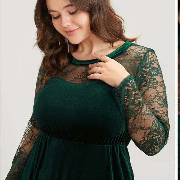 NWT BloomChic green lace dress 14/ 1 X - Picture 2 of 10